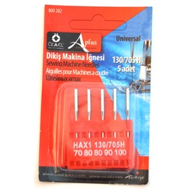 Ozelaplus Universal Sewing Machine Pack of 5 Needles-Sizes 70/80 / 80/90 / 100-General Use, Silver, 70/80/90/100