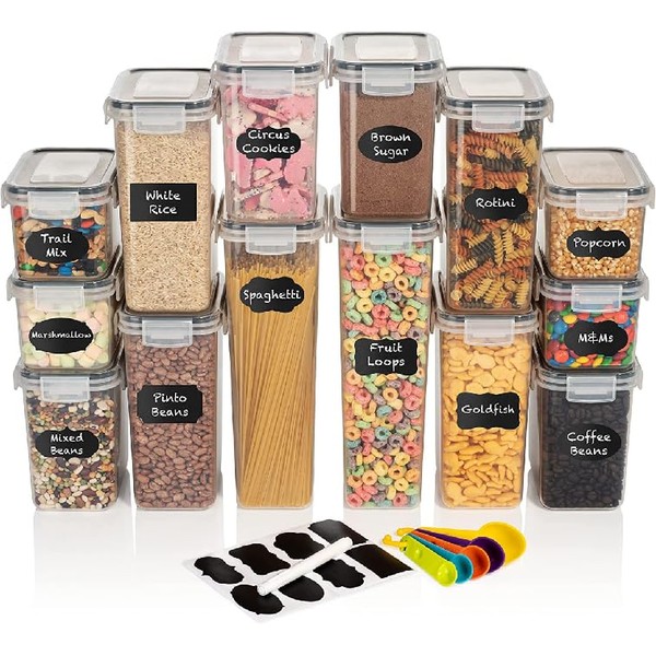 Generic Food Storage Container Set, 14 Pieces, Airtight with Lids