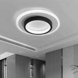 Lampara de Techo LED para Interior de Casas Moderna, 20W 3000LM 6000K Luz Blanca Lámparas Circular Plafon de Techo para Cocina, Baño, Recamara, Pasillo, Sala
