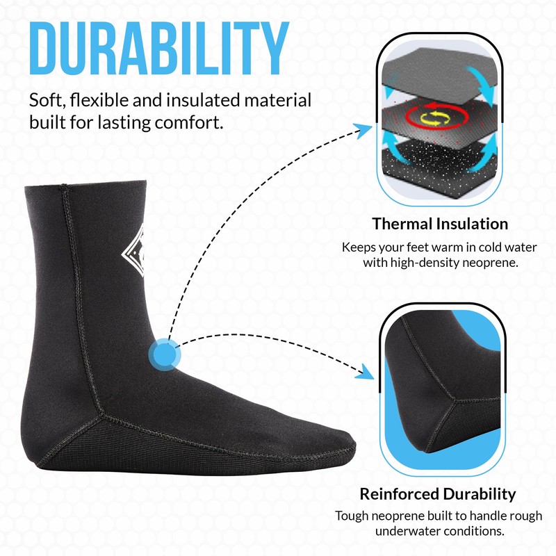 Two Bare Feet Neoprene Wetsuit Socks – 2.5mm, 5mm &