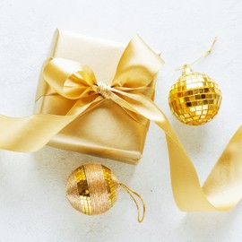 Stuffvisor Gold Satin Ribbon, 1 inch x 50 Yards, Double Face Solid Color, Thick and Durable Ribbon Roll, 100% Polyester Ribbon for Gift Wrapping, Crafts, Hair and Multiple Decorations