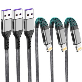 Compatible with Phone Chargers - 3 Pack 10ft USB A Liightning Cable, Fast Charging & Data Sync Cord, Compatible with Phone 14/13/12/11/Pro/Max/XS/XR/X/8/7/6/Plus/Pad etc.