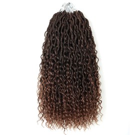 5packs Goddess Locs Crochet Hair 18 Inch River Locs Curly Crochet With Curly Hair In Middle And Ends (18 inch, T30)