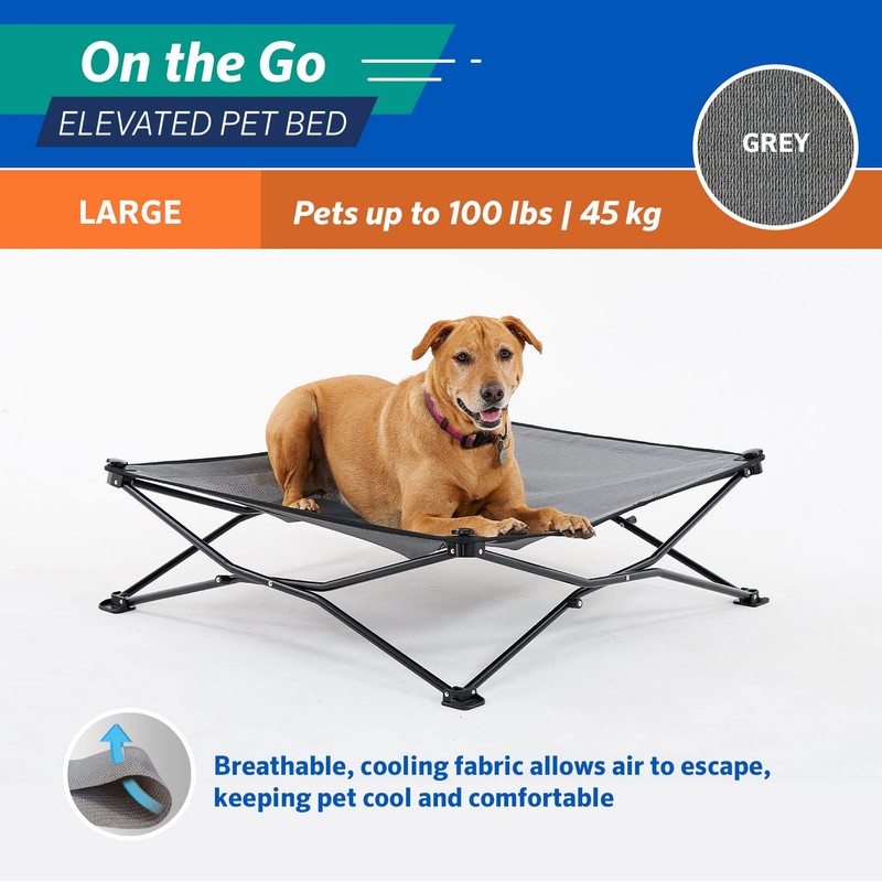 Coolaroo On The Go Pet Bed - Steel Grey -