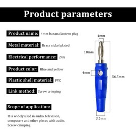 BEELUKY Banana Plugs 16 PCS 4mm Speaker Connectors for Speaker Cable Connectors Home Theater and Sound Systems (Blue/Yellow)