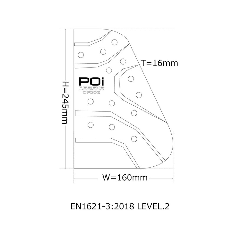 PO Eye Design OPC-02-PRO Chest Protector CE Level. 2 Red,