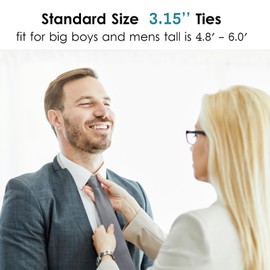 Mantieqingway Mens Ties Solid Color 3.15" Formal Tie Woven Silk Neck Ties for Daily Dress,Business, Wedding, Groomsmen