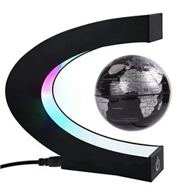 Magnetic Levitating Globe with LED Light，Floating Worlds Map，Desk trinkets，Home Office Unique Decor，Floating Globes with Touch Switches，Cool Tech Gifts for Men/Father/Husband/Boyfriend/Kids/Boss