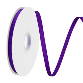 Lrybbon Double Face Purple Grosgrain Ribbon for Gift Wrapping 1/4 inch×50 Yards Ribbon Ideal for Sewing Hair Bow Flower Bouquet Crafts Weddings Floral Arrangements