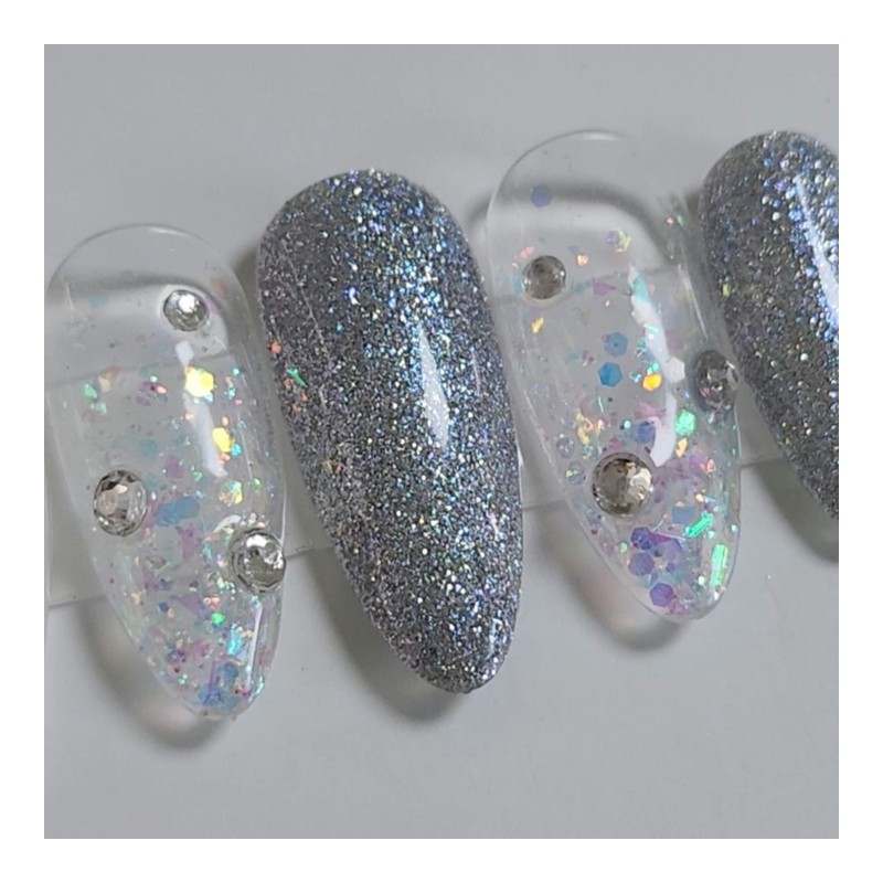 Blue Moonlight Handmade Nail Tips - Coffin / 푸른 달빛