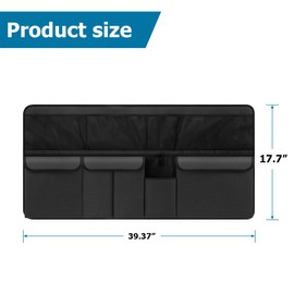 Mandark Car Trunk Organizer, Large Capacity Vehicle Backseat Hanging Storage Bag with 9 Pocekt, Space Saving Auto Seat Back Cargo Organizing Accessories, Universal for SUV, Truck, Van (Black)