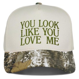 Put It On My Husband's Tab Funny Trucker Hats Women Vintage Adjustable Baseball Cap Embroidery Fashion Trucker Hat, You Look Like You Love Me - Beige/Camouflage, One Size