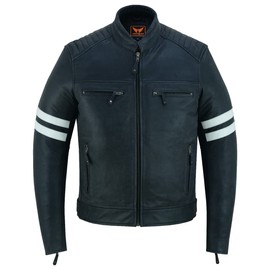 A&H Apparel Mens Top Grain Cowhide Biker Light weight Motorcycle Real Leather Jacket (as1, alpha, s, regular, regular)