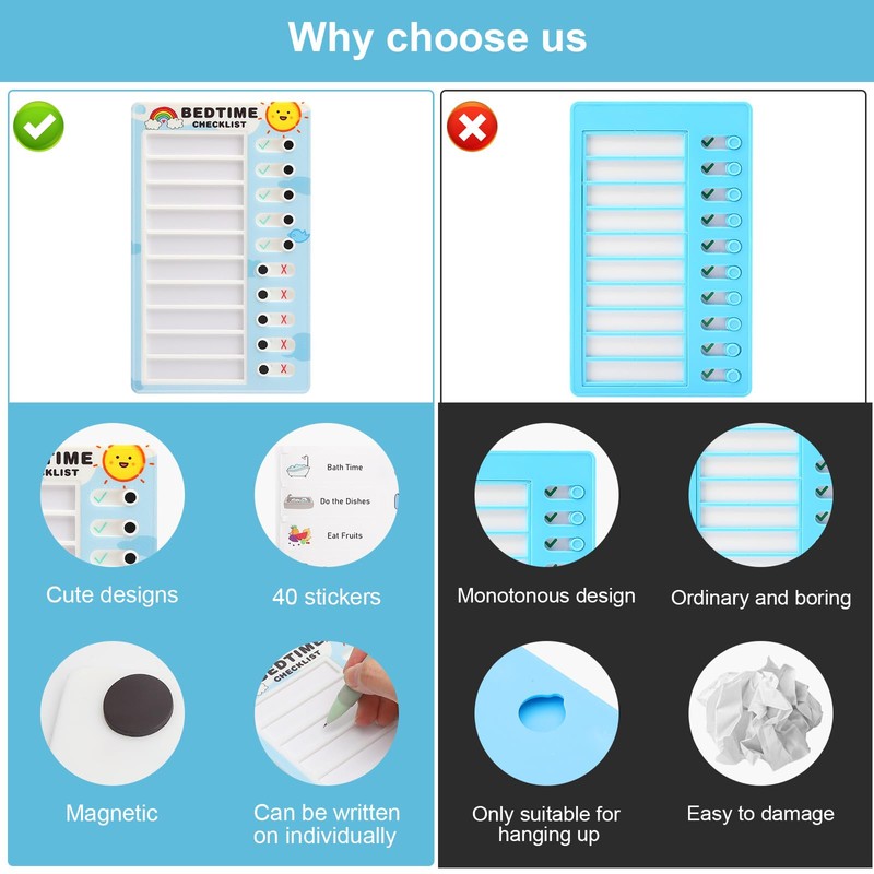 APOMOONS 2 x Checklist Boards, To Do List for Children,