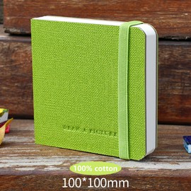 Basicon 10 x 10 cm Square Watercolour Journal 100% Cotton Watercolour Paper 300 GSM Acid Free 30 Sheets 60 Pages Watercolour Paper Notebooks Travel Sketchbooks for Artists Adults Students (Green)