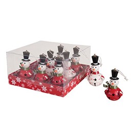 C&F Home Snowman Bell Christmas Xmas Ornament, Set of 9 Red