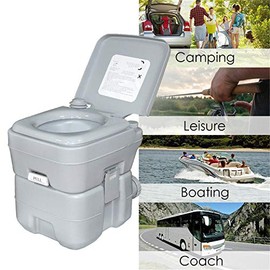 SMT- 5 Gallon 20L Portable Toilet Flush Travel Camping Commode Potty Outdoor/Indoor