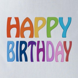 CafePress Happy Birthday Happy Colourful Greeting 2 Polyes Polyester Tote Bag 16"x16"