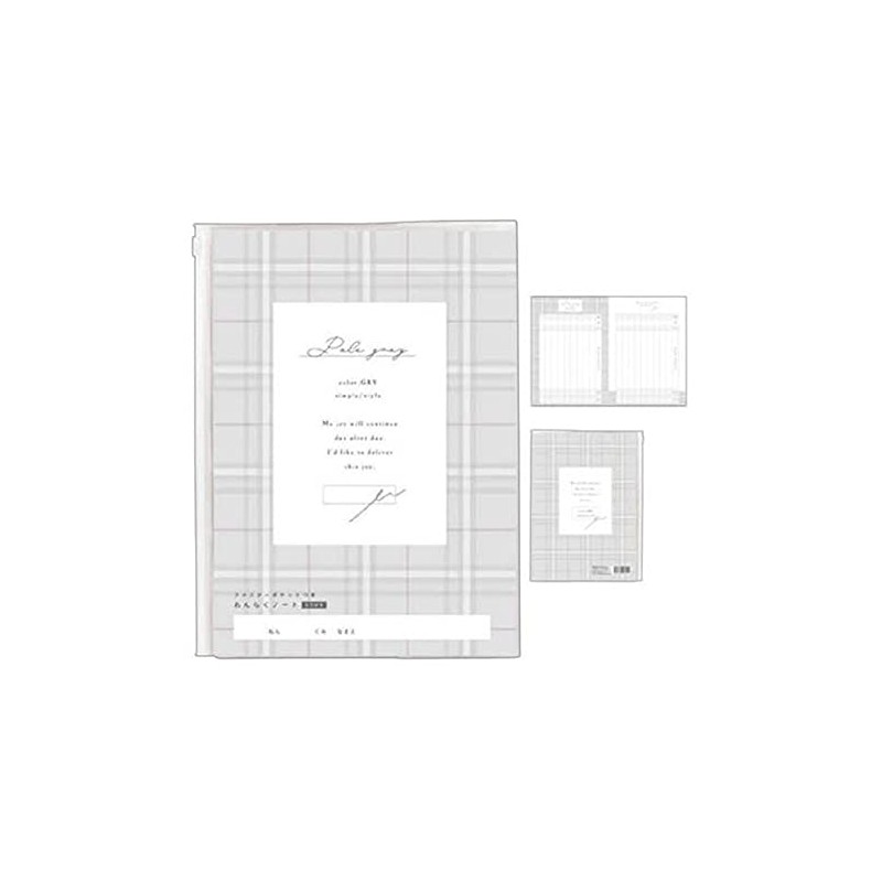 Kamio Japan 202642 PALE GRAY Contact Notebook, A5 with Cover,