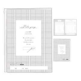 Kamio Japan 202642 PALE GRAY Contact Notebook, A5 with Cover, Book-Write, Made in Japan