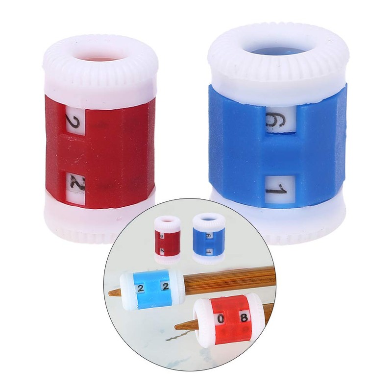 Puco 10pcs Plastic Mini Crochet Knitting Needle Row Counter Round