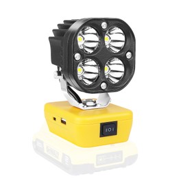PICAA Akku Lampe Für Dewalt 18V/20V, 40W Kabellose Led Arbeitsleuchte Akku, Hell Led Strahler Akku, Tragbares Flutlichter Baustellen Lampe,Akku Scheinwerfer mit Typ C und USB-Aufladung (kein Akku)