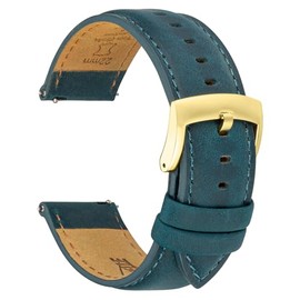 Correa de Reloj de Cuero de Liberación Rápida 18mm 19mm 20mm 21mm 22mm, Correas de Reloj de Cuero Genuino Elegantes Vintage Retro de Repuesto para Hom
