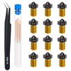HIKUDIY 12PCS PTFE Extruders Hotends Brass Nozzles Kit, 4PCS 0.4mm