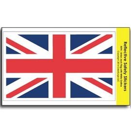 COOLHUBCAPS Large Union Jack with White Outline Reflective Decal