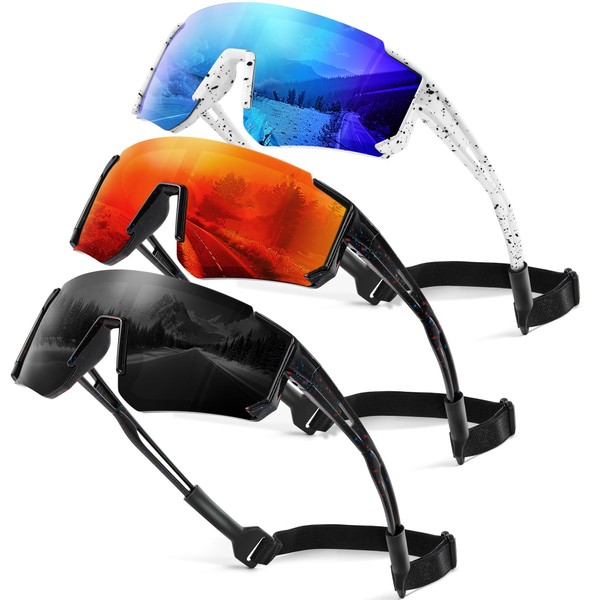 TURBOPEP 3Pack Kids Polarized Sunglasses - Youth Baseball Sunglasses for