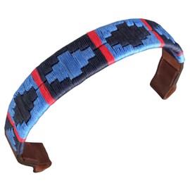 Carlos Diaz Designer Genuine Leather Waxed Embroidered Gaucho Polo Horse Bridle Headband (Pony 14 Inches)