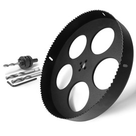 11 Inch Hole Saw with 1/2" Triangle Shank Quick Change Arbor, JTemgle Bi-Metal Hole Saw Heavy Duty Hole Cutting Tool for Cornhole Boards, Recessed Lights, Wood, Plastic, Drywall & Soft Metal