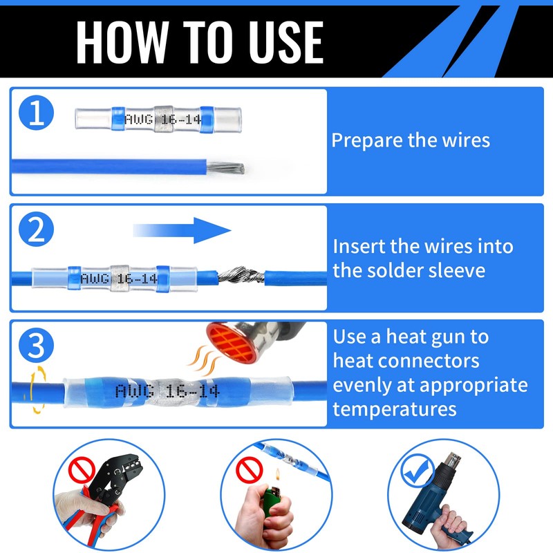 450PCS Solder Seal Wire Connectors, Self Soldering Heat Shrink Butt