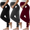 Geyoga 3 Pack Womens Maternity Pants Over The Belly Stretchy