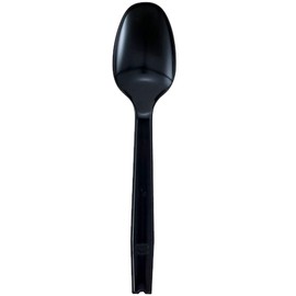 Nagao 200818 Disposable Spoons, 6.3 inches (16 cm), Black, Individually Wrapped, Set of 100