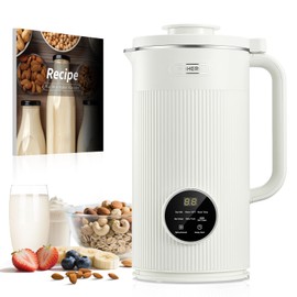 FOHERE 8 in 1 Nut Milk Maker Machine, 35oz Soy Milk Maker with 8 Upgraded Blades for Homemade Almond, Oat, Soy, Juice, Plant Milk, Delay Start/Self Cleaning/Keep Warm/Boiling Water