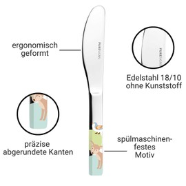 Puresigns WOODY Premium Kinderbesteck-Set: Ergonomisches 4-teiliges Edelstahlbesteck mit Waldtier-Motiven für Jungs & Mädchen