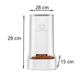 CXAFQ Automatischer Katzenwelpenfütterer, intelligenter Haustierfütterer für kleine Tiere, Nimmt eine Fläche von 0,045 Quadratmetern EIN, Abnehmbares Design, leicht zu reinigen - 3.8 L, Weiß