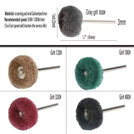 Local Stock in US -80PCS Abrasive Metal Polishing Buffing Wheel Burr Kit Set for Dremel Rotary Toolmaterial: Aluminum Oxide, grit: 120 180 320 400 800, size: 1.7"x1"