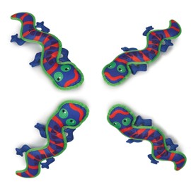 PUREPET Ballistic Lizard Floating Dog Toy 16" of Bright Colorful Fun Play Fetch Tug Chew (Four Lizard Toys)