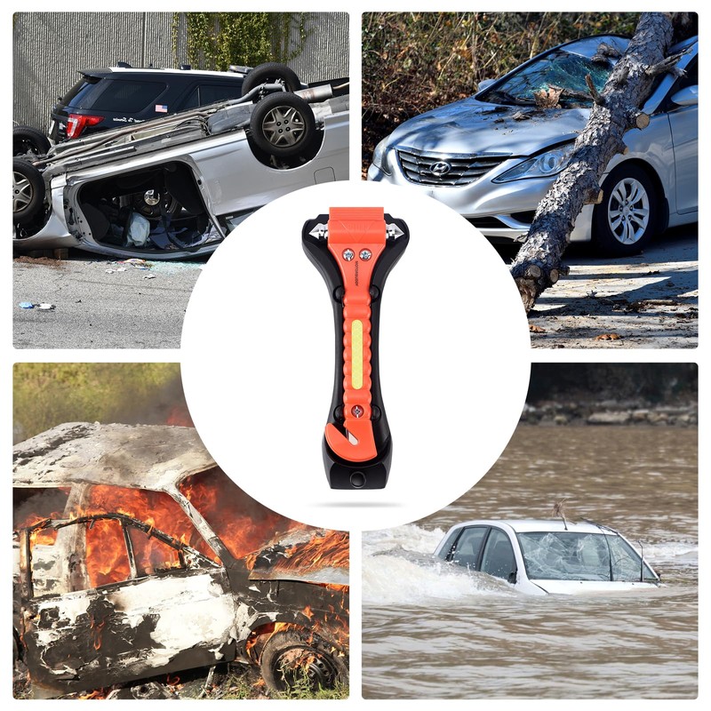 MOTORBUDDY 4-Pack Emergency Escape Hammer Seat Belt Cutter,Auto Car Safety