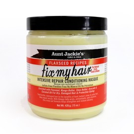 Aunt Jackie's Flaxseed Recipes Fix My Hair, Intensive Repair Conditioning Masque, Helps Prevent and Repair Damaged Hair, 15 Ounce jar