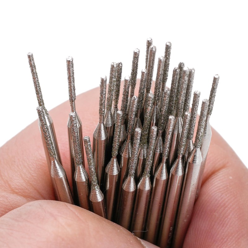 ChilternCasa 1mm Diamond Drill Bits, Cylinder Grinding Bit Shank 2.35mm