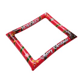 NOLITOY 1pc Inflatable Christmas Photo Frame Red Christmas Booth Props Fun Holiday Decorations for Family Co-Workers Safe Design for Parties