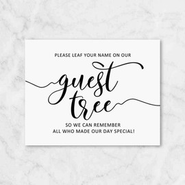 Please Leaf Your Name Sign Guest Tree Sign Guest Book Sign Guest Book Signature Tree Guest Book Baby Shower Birthday UNFRAMED 8x10 inch