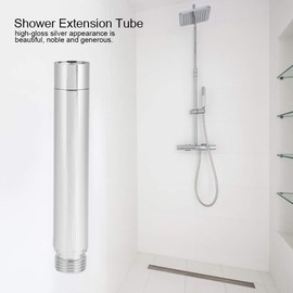 Tubo de Extensión de La Ducha, Fydun Tubo Redondo de Acero Inoxidable de 4 Pulgadas para Extensión de Ducha con Cromado para Accesorio de Baño (Plateado)