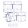 6 Pack 1 oz Plastic Pot Jars Round Clear Leak