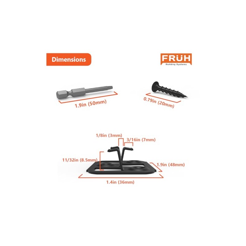 Hidden Deck Fasteners for Composite Deck Boards - 8.5mm /