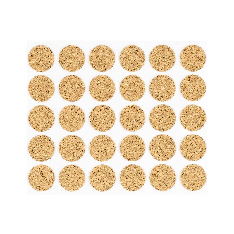 Adhesive Kiss Cut Cork Button Rolls: 1/2" Dia, 1/16" Thick