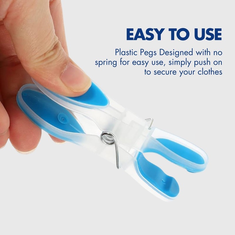 Soft Grip Clothes Pegs for Washing Line Multi-Coloured Strong Non